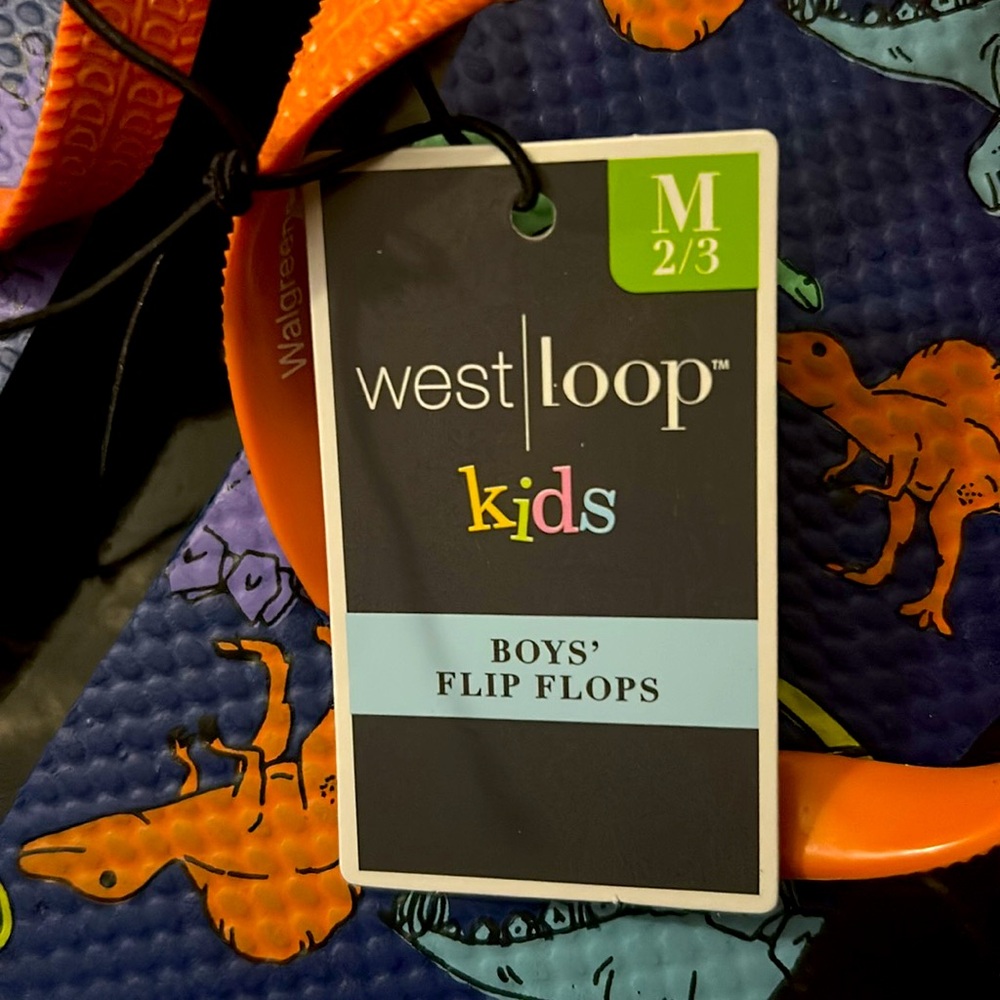 NWT West Loop Boys Dinosaur Flip Flops - Picture 3 of 3
